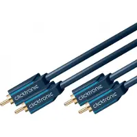 INF 10m Stereo Audio, 2 x RCA, Hanstik, 2 x RCA, Hanstik, 10 m, Blå, Guld