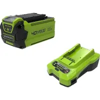 Greenworks 2936607, Batteri- og opladersæt, Lithium-Ion (Li-Ion), 2 At, 40 V, , Boremaskine, Borehammer