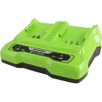 Greenworks 24V adowarka 2A dual slot G24X2UC2 - 2931907, Batterioplader, , Grøn, Vekselstrøm, Lithium-Ion (Li-Ion), 24 V