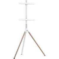 Sinox Tripod TV gulvstand med drejbar top. 45-65. Lyst træ/hvid, 114,3 cm (45), 165,1 cm (65), 200 x 200 mm, 400 x 400 mm, 140°, Hvid