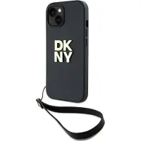 DKNY Håndledsrem Stock Logo iPhone 15 Plus Etui - Sort