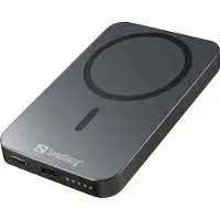 Sandberg 5000 ALU - Trådløs power bank - Li - 5000 mAh - 19.25 Wh - 20 Watt - 3 A (USB-C)