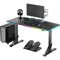 Ultradesk Iron, Lige, Rektangulær form, Spil, Sort, Sort, Sort