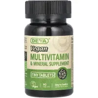 Deva , Vegan Multivitamin & Mineral Supplément, 90 Tabletter