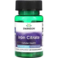 Swanson Health , Jern Citrat, Aktiv Form, 25 mg, 60 Veggie Kapsler