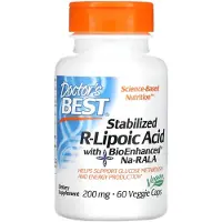 Doctors Best , Stabilized R-Lipoic Acid med BioEnhanced Na-RALA, 200 mg, 60 Veggie Caps