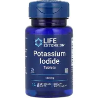 Life Extension , Kaliumjodid, 130 mg, 14 Vegetariske Tabletter