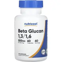 Nutricost , Beta Glukan 1,3/1,6, 500 mg, 60 Capsler