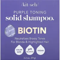 Kitsch , Lilla Toning Fast Shampoo Bar, Biotin, Orangeblossom & Jasmin, 3.2 oz (91 g)