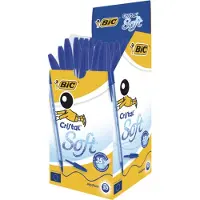 BIC Cristal Soft, Clips, Kuglepen, Blå, 50 stk, Mellem