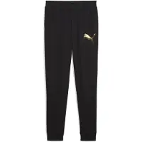 Puma ESS METALLIC Sweatpants Women, Clothing, Black/Metallic Gold, L