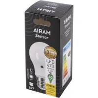 Airam LED Sensor-pære 4,9W/827 E27