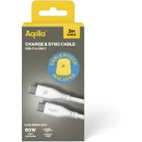 Aqiila Cablebird CS12 kabel USB C til C 60W silikone 2m hvid