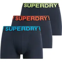Superdry Superdrytil mænd. M3110450B Pakke med 3 boxershorts (L), Afslappet, Bomuld, Blå