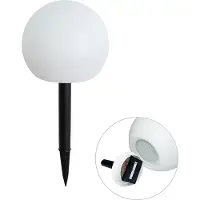 QAZQA Udendørslampe hvid 20 cm inkl. LED IP44 Solar RGBW - Ludger