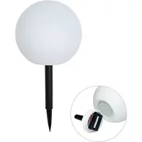 QAZQA Udendørslampe hvid 25 cm inkl. LED IP44 solcelledrevet RGBW - Ludger