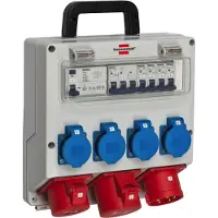 Brennenstuhl 1154890020, Sort, Blå, Grå, Rød, 7 AC stikkontakt(er), 400 V, 32 A, 230 V, 400 V