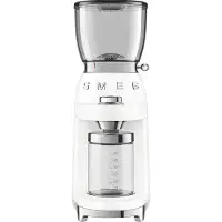 Smeg 50''s Style Kaffekværn CGF01WHEU Hvid, Burr kværn, 350 g, Konisk møtrik, Rustfrit stål, 450 rpm, Hvid