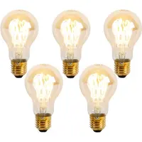 LUEDD Sæt med 5 E27 dæmpbare LED spiralpærer A60 Goldline 4W 270 lm 2200K