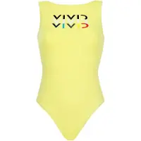 Vivid Badedragt gul / rød / sort / hvid