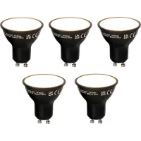 LUEDD Sæt af 5 Smart GU10 dæmpbar LED-lampe sort 7W 600 lm 3000K