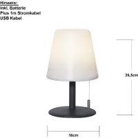 Star Trading Genopladelig bordlampe CRETE