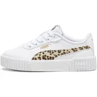 Puma Carina 2.0 Animal Update Kids' Sneakers, Shoes, White/Putty/Gold, 30