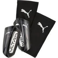 Puma ULTRA Flex Football Sleeves Shinguards, Accessories, Black/Silver, XS