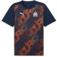 Puma Olympique de Marseille Pre-match Short Sleeve Jersey Men, Clothing, Club Navy/Cayenne Pepper, L