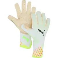 Puma FUTURE Ultimate Launch NC Football Goalkeeper Gloves, Accessories, White/Green/Yellow, 10