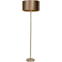 QAZQA Gulvlampe messing med fløjlsskærm bronze 50 cm - Simplo