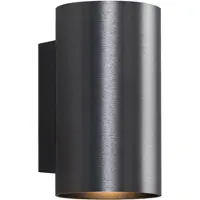 QAZQA Moderne væglampe gunmetal rund 2-lys GU10 50mm - Sandy
