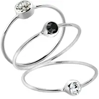 Elli Ring sort / sølv / transparent