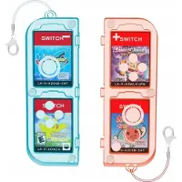 JYS CASE CASE-etui til spilkort til Nintendo Switch OLED / gennemsigtig blå-rød