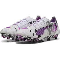 Puma ULTRA 5 ULTIMATE FOREVER FG Football Boots Unisex, Shoes, White/Pure Magenta/Feather Gray, 42.5
