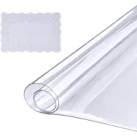 Vevor Gennemsigtig Borddug, 91 x 183 cm Borddug, 1,5 mm Tykk PVC Plastdug, Vandtæt Bordbeskytter til Skrivebord, Sofabord, Spisebord