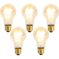 LUEDD Sæt med 5 E27 3-trins dæmpbare LED-pærer A60 Goldline 5W 530lm 2200K