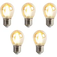 LUEDD Sæt med 5 E27 LED-pærer med lysdæmper P45 Goldline 3,5W 330lm 2100K