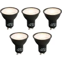 LUEDD Sæt af 5 GU10 LED lampe sort 7W 610 lm 3000K