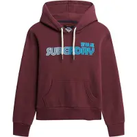 Superdry Superdrytil kvinder. W2012494A Faded Core hættetrøje bordeaux (XS), Casual, Bomuld, Burgund