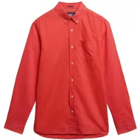 Superdry Superdrytil mænd. M4011005A Skjorte i lin og bomuld, lyserød (S), Casual, Pink, Lange ærmer