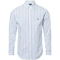 Ralph Lauren Polo Ralph Laurentil mænd. 710906622001 Custom Fit stribet Oxford-skjorte med striber blå (S), Casual, Bomuld, Lange ærmer