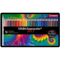 Stabilo aquacolor Aquarellable farve blyanter i metalæske med 36 penne