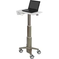Ergotron CareFit - Vogn med hjul - Tynd - for notebook - aluminium, højkvalitetsplastik, zinkbelagt stål - hvid, varm grå - skærmstørrelse: op til 17