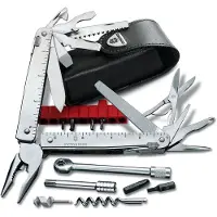 Victorinox SwissTool X Plus with ratchet, leather sheath