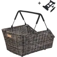 Basil CENTO rattan look kurv til bagagebærer bag (MIK), vandtæt nature brown