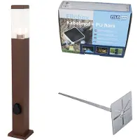 QAZQA Udendørslampe rustbrun 80 cm med stikkontakt IP44 - Malios