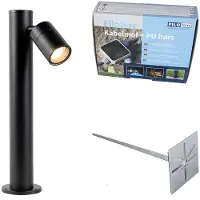 QAZQA Udendørslampe sort 45 cm justerbar IP44 - Solo