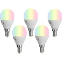 Luumr Sæt med 5 Smart E14 LED Pærer G45 Opal RGBW 4.9W 470 lm 2700-6500K