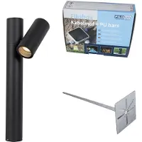 QAZQA Udendørslampe sort med jordspyd og kabelforskruning 50 cm IP44 - Solo Deluxe